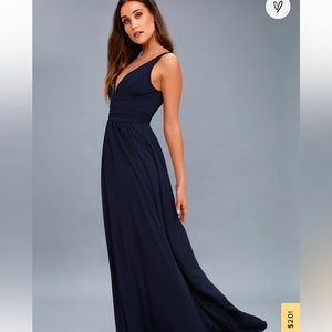 NWT Lulu's Navy Blue Leading Role Maxi Dress Size Medium